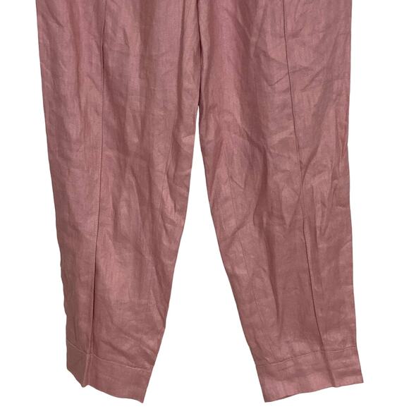 NWT J.Crew High Rise Linen Jogger Pants Pull On Pink Zip Pockets 6 T Tall Long - Picture 6 of 16